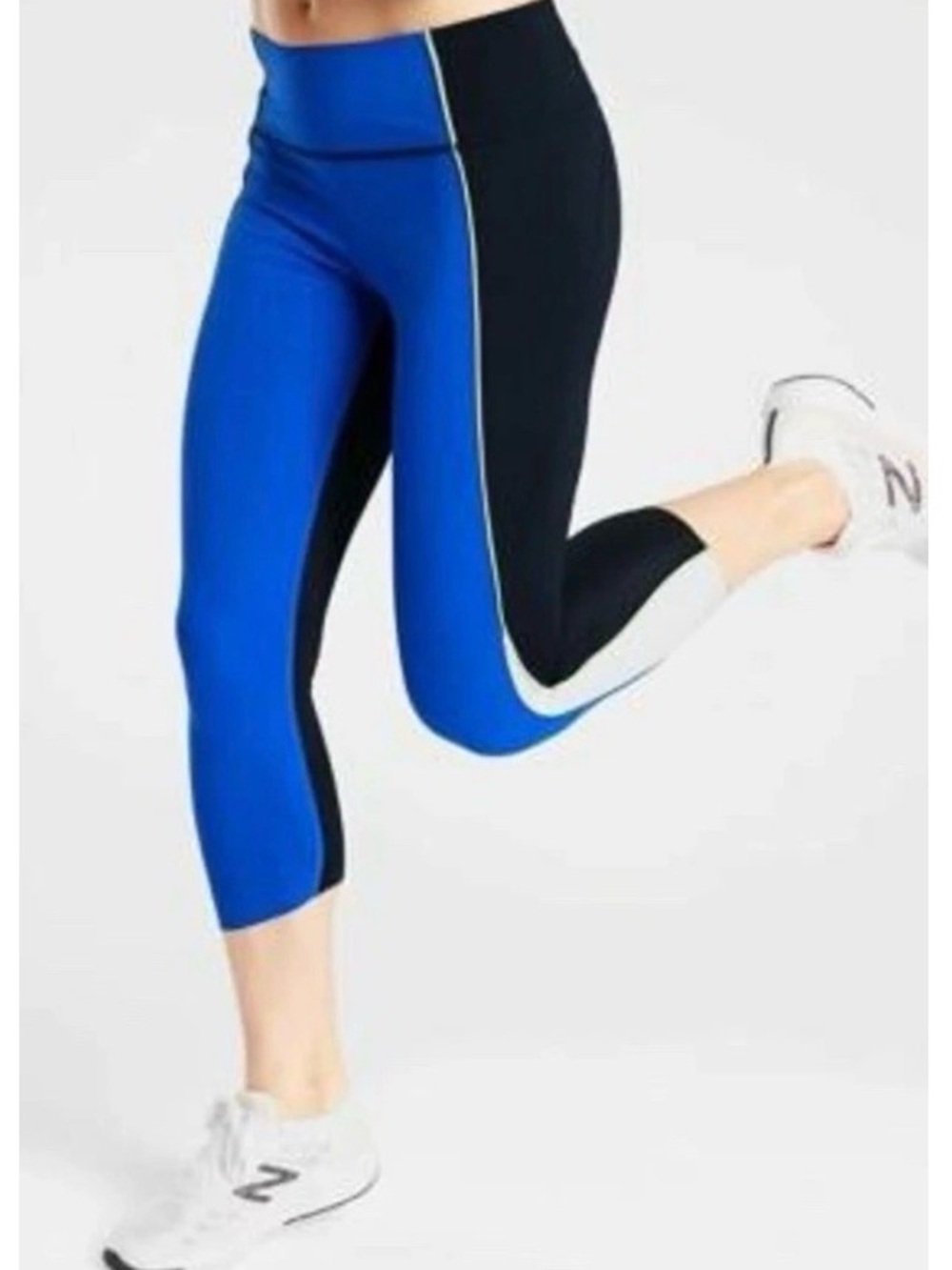 Athleta Velocity Colorblock Capri Blue & Lime Capri Leggings